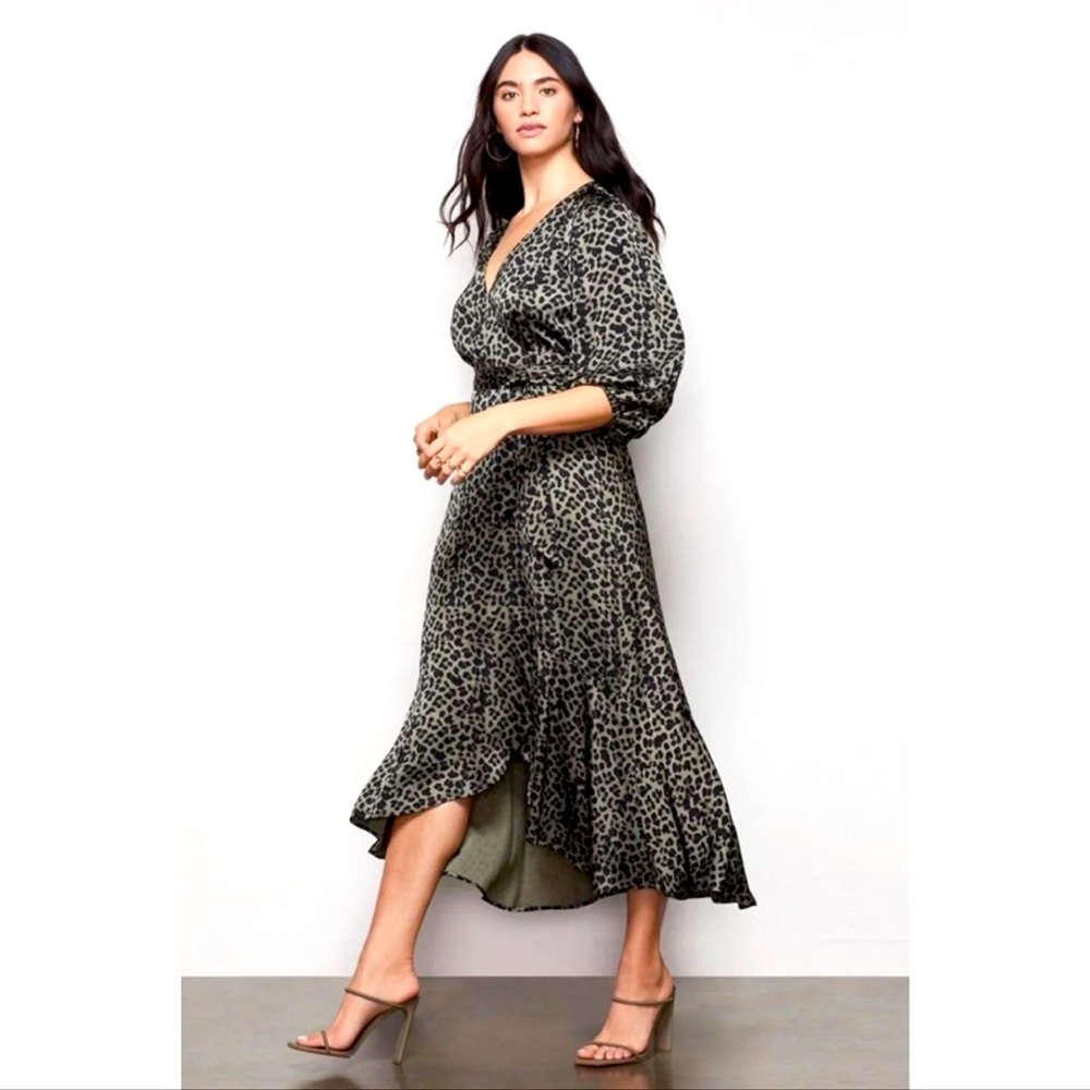Good American Leopard Wrap Dress Size 1